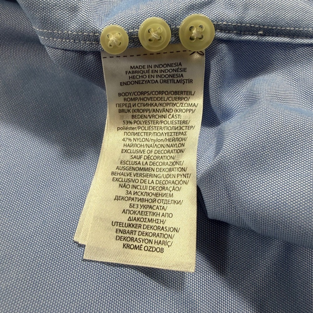 NWT Polo Ralph Lauren Men Performance Button Up Shirt Blue 4XB Wicking Coolmax - Picture 7 of 10